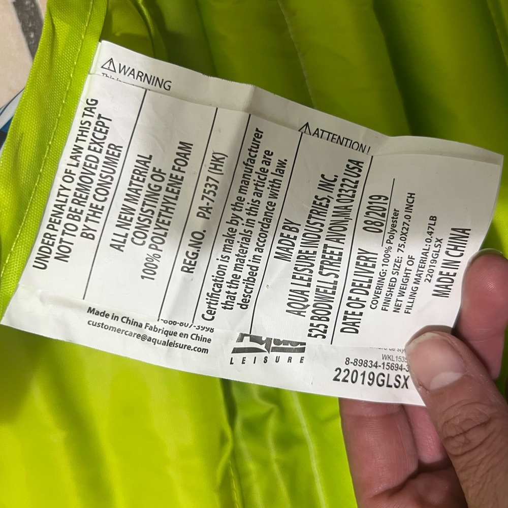 Tropical Leaf Green and Blue Swim Mat - Picture 7 of 9